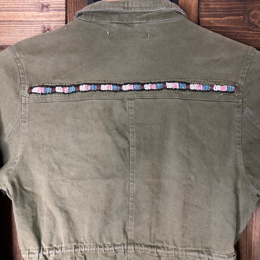 Embroidered Olive Utility Jacket - image 7